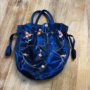 Elegant Blue Embroidered Women's Bag